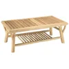 Image de MACABANE WILL - Table basse rect. BORNEO en branches de teck double plateau WILL