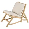Image de MACABANE WILL - Fauteuil lounge en branches de teck naturel coussin blanc WILL