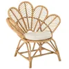 Image de MACABANE KALLY - Fauteuil en rotin couleur brun miel coussin dassise blanc
