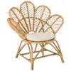 Image de Kally - fauteuil en rotin couleur brun miel coussin d'assise blanc