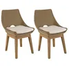 Image de MACABANE KALLY - Lot de 2 chaises jardin rotin synth. et coussin pieds droits
