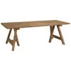 Image de MACABANE KALLY - Table à manger jardin 220cm bois teck recyclé pieds tréteaux