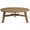 Image de Kally - table basse de jardin ronde en bois de teck recyclé naturel d95cm