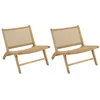 Image de MACABANE VALERIA - Lot de 2 fauteuils de jardin en bois de teck rotin beige
