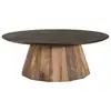 Image de Dandy - table basse ronde 90x90cm bois pin recyclé plateau noir