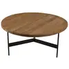 Image de Dandy - table basse ronde 70x70cm bois pin recyclé et pieds métal noir