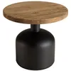 Image de MACABANE DANDY - Table dappoint ronde 50x50cm bois Pin recyclé pied métal noir