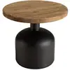Image de Dandy - table d'appoint ronde 50x50cm bois pin recyclé pied métal noir