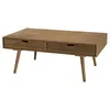 Image de MACABANE ANDREW - Table basse marron scandi rectangulaire 2 tiroirs bois Sapin