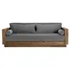 Image de Sandy - canapé 3 places bois pin recyclé marron tissu gris