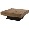 Image de Sandy - table basse carrée 99.5x99.5cm bois pin recyclé marron
