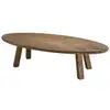 Image de Sandy - table basse ovale marron bois pin recyclé
