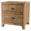 Image de Table de chevet - MACABANE - ANDRIAN - Bois recyclé (Pin) - 2 tiroirs - Marron