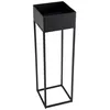 Image de MACABANE DALY - Sellette carrée / porte plantes MM noire piètement métal