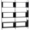 Image de MACABANE DALY - Étagère en bois 10 niches 5 niveaux noire piètement métal