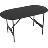 Image de MACABANE DALY - Table basse en bois ovale noire 70x35cm piètement métal