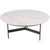 Image de MACABANE DALY - Table basse ronde 78x78cm plateau effet marbre piètement métal