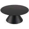 Image de Daly - table basse en bois ronde noire 78x78cm pied conique métal