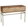 Image de MACABANE ALIX - Console en bois de manguier 2 tiroirs motifs ethniques ALIX
