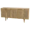 Image de MACABANE ISA - Buffet marron 5 portes bois manguier cannage couleur beige