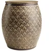 Image de MACABANE HONORE - Table dappoint aluminium 40x45cm motifs doré couleur marron