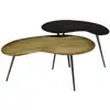 Image de James - set de 2 tables basses ovoïdes en aluminium noir mat et doré