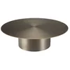 Image de MACABANE JAMES - Table basse ronde 120x120cm en métal noir et bordure dorée