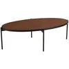 Image de MACABANE BASILE - Table basse ovale 131x65cm effet pierre couleur marron