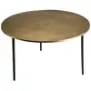 Image de Johan - table basse ronde 80x80cm plateau aluminium doré pieds noirs