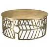 Image de Johan - table basse ronde 89x89cm aluminium doré piètement graphique