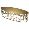 Image de Table basse ovale 150x60x40 cm en aluminium doré - JOSY