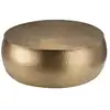 Image de Johan - table basse ronde 106x106cm effet martelé aluminium doré