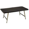 Image de MACABANE JOHAN - Table basse rect. en aluminium plateau noir pieds dorés