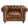 Image de Gaston - fauteuil chesterfield capitonné vintage cuir marron