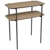 Image de MACABANE JULIA - Table dappoint double plateau bois marron pieds métal noir