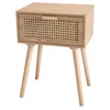 Image de MACABANE ROMEO - Chevet couleur naturel 1 tiroir bois pin cannage