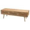 Image de MACABANE ROMEO - Meuble TV couleur naturelle 3 tiroirs bois pin cannage
