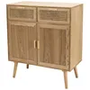 Image de Buffet couleur naturelle 2 tiroirs 2 portes bois pin cannage - MACABANE - ROMEO - Scandinave - Moderne
