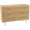 Image de MACABANE RODRIGO - Commode en bois couleur naturel 3 tiroirs cannage