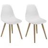 Image de MACABANE MALO - Lot de 2 chaises blanches pieds couleur naturelle