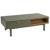 Image de MACABANE ETHAN - Table basse verte 2 tiroirs et 2 niches en bois naturel ETHAN