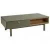 Image de Ethan - table basse 2 tiroirs et 2 niches en bois naturel vert