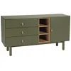 Image de MACABANE ETHAN - Buffet 1 porte 3 tiroirs 3 niches bois naturel vert