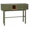 Image de Ethan - console 3 tiroirs et 1 niche en bois naturel vert