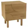 Image de Ethan - table de chevet bois 2 tiroirs motif arrondi couleur naturelle