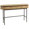 Image de MACABANE ETHAN - Console arrondie bois 2 tiroirs couleur naturelle