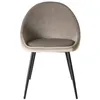 Image de MACABANE AUGUSTIN - Lot de 2 chaises velours chamois beige pieds métal noir