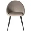 Image de Tom - lot de 2 chaises tissu velours chamois beige pieds métal noir