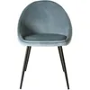 Image de MACABANE AUGUSTIN - Lot de 2 chaises velours bleu pieds métal noir