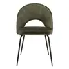 Image de Tom - lot de 2 chaises dossier ouvert tissu velours vert pieds noir